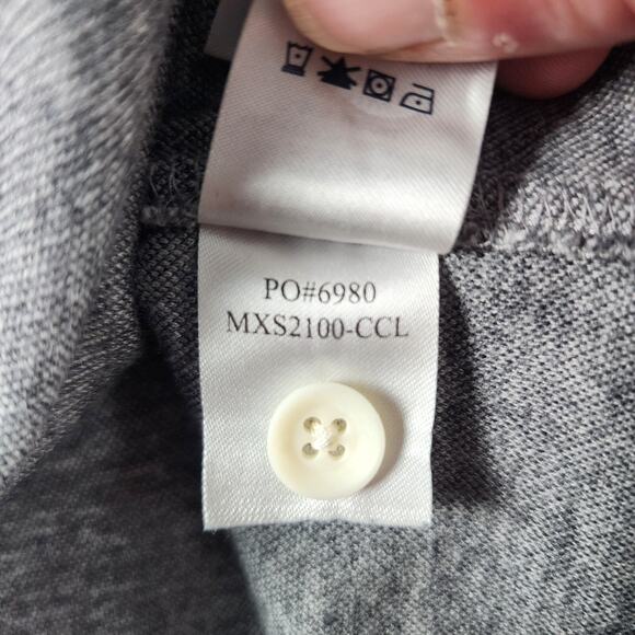 Faherty Brand Knit Button Shirt Gray M Long Sleeve Stretch Herringbone Knit Soft - Picture 5 of 8